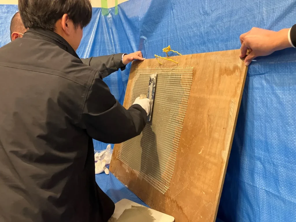 ネットバリヤー工法P1　施工の様子